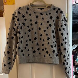 Maje Gray Sweater with Black Star Design